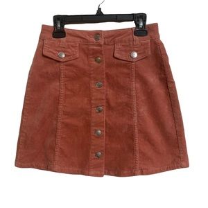 Hot Kiss Peach Corduroy Mini Skirt 0